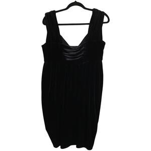 H&M Dress Black Velvet Sleeveless Mini V-Neck Women's Large Party Formal Event